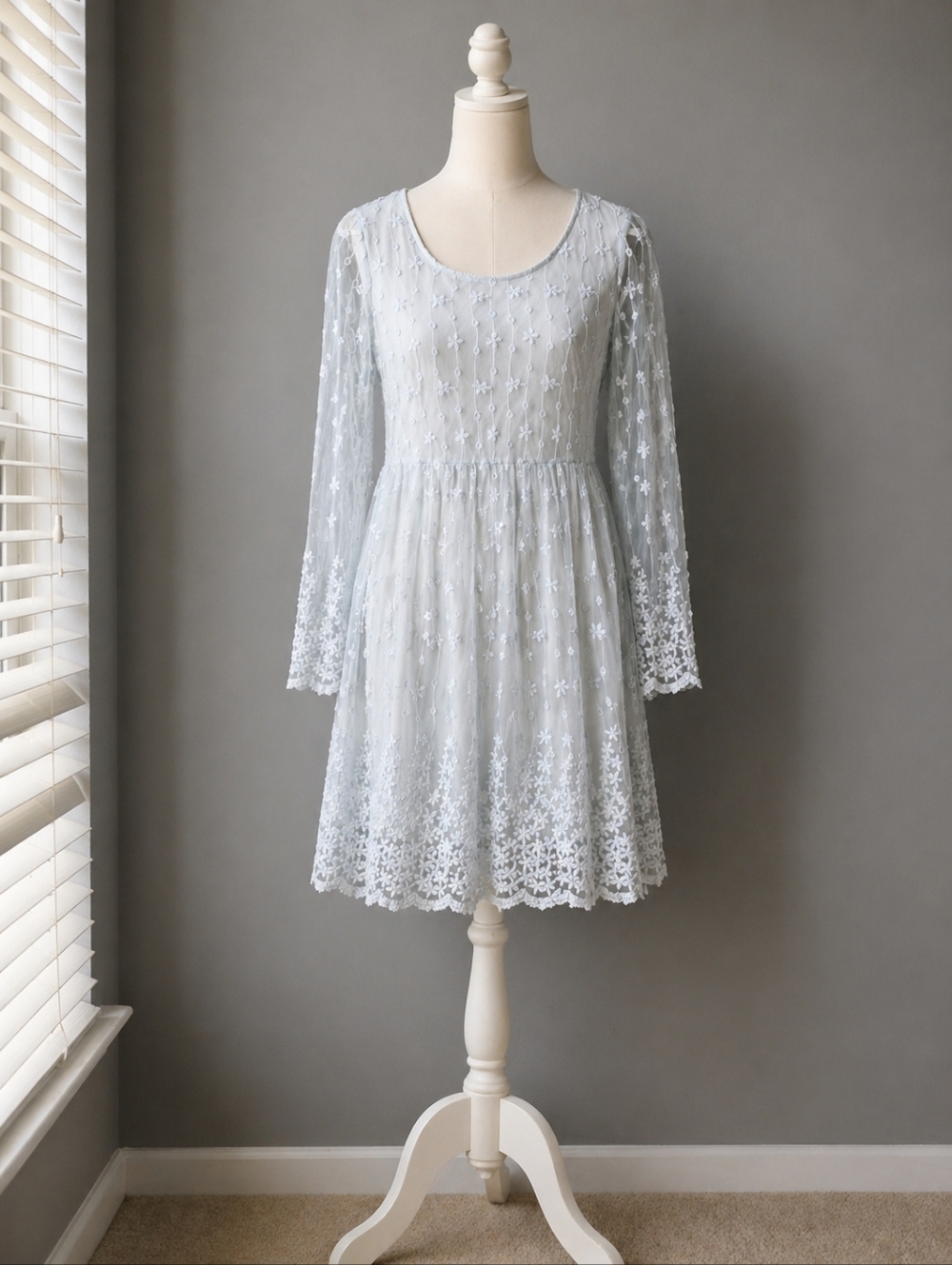 ✨CALSTYLE  Soft Lace Embroidered Dress – Size S